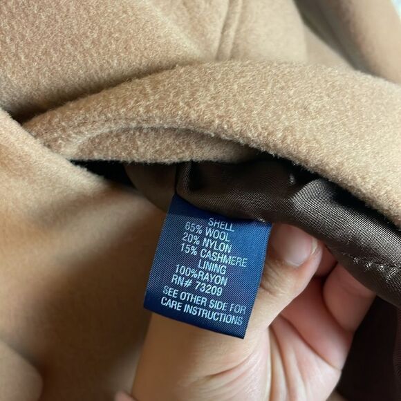 J.G Hook Wool/Cashmere Tan Coat Size Medium - Picture 5 of 10